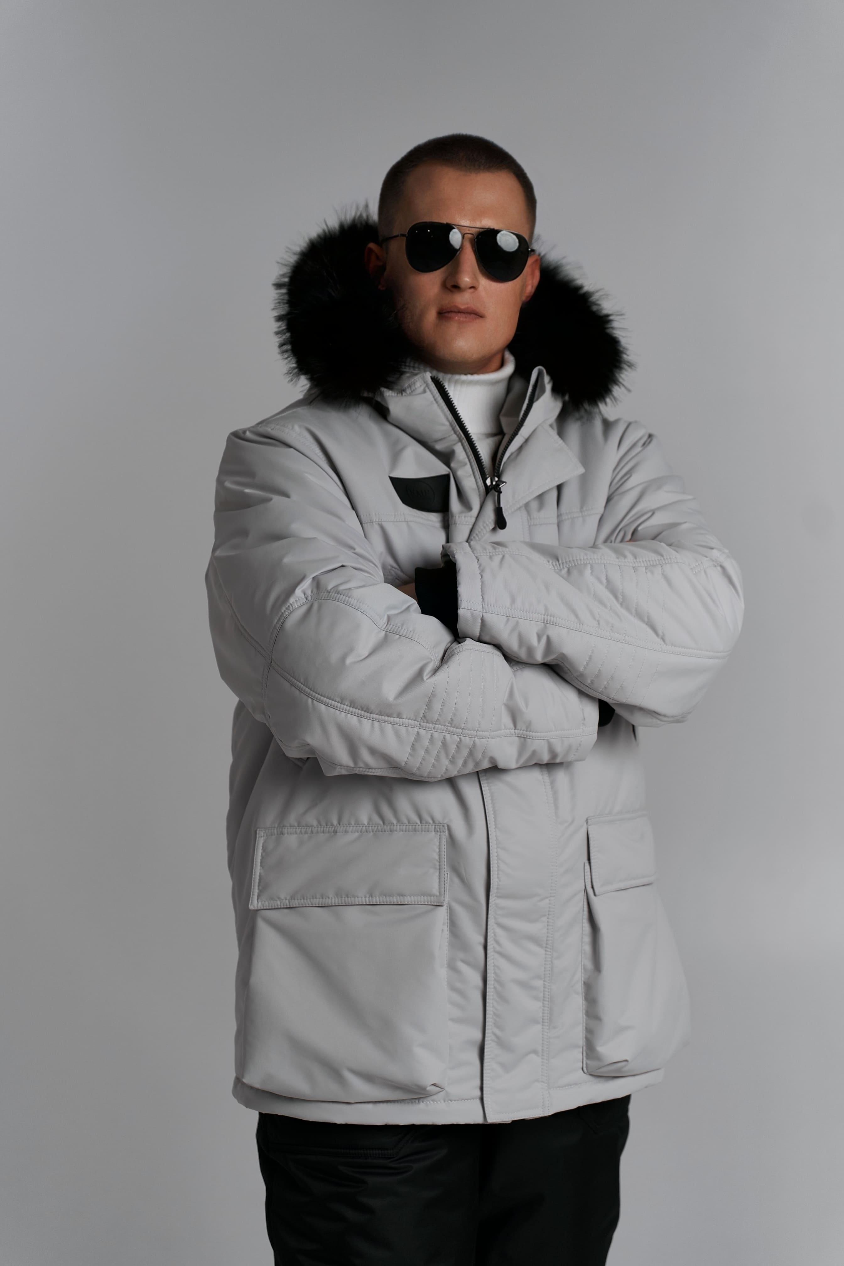 Мужская зимняя куртка, цвет платина