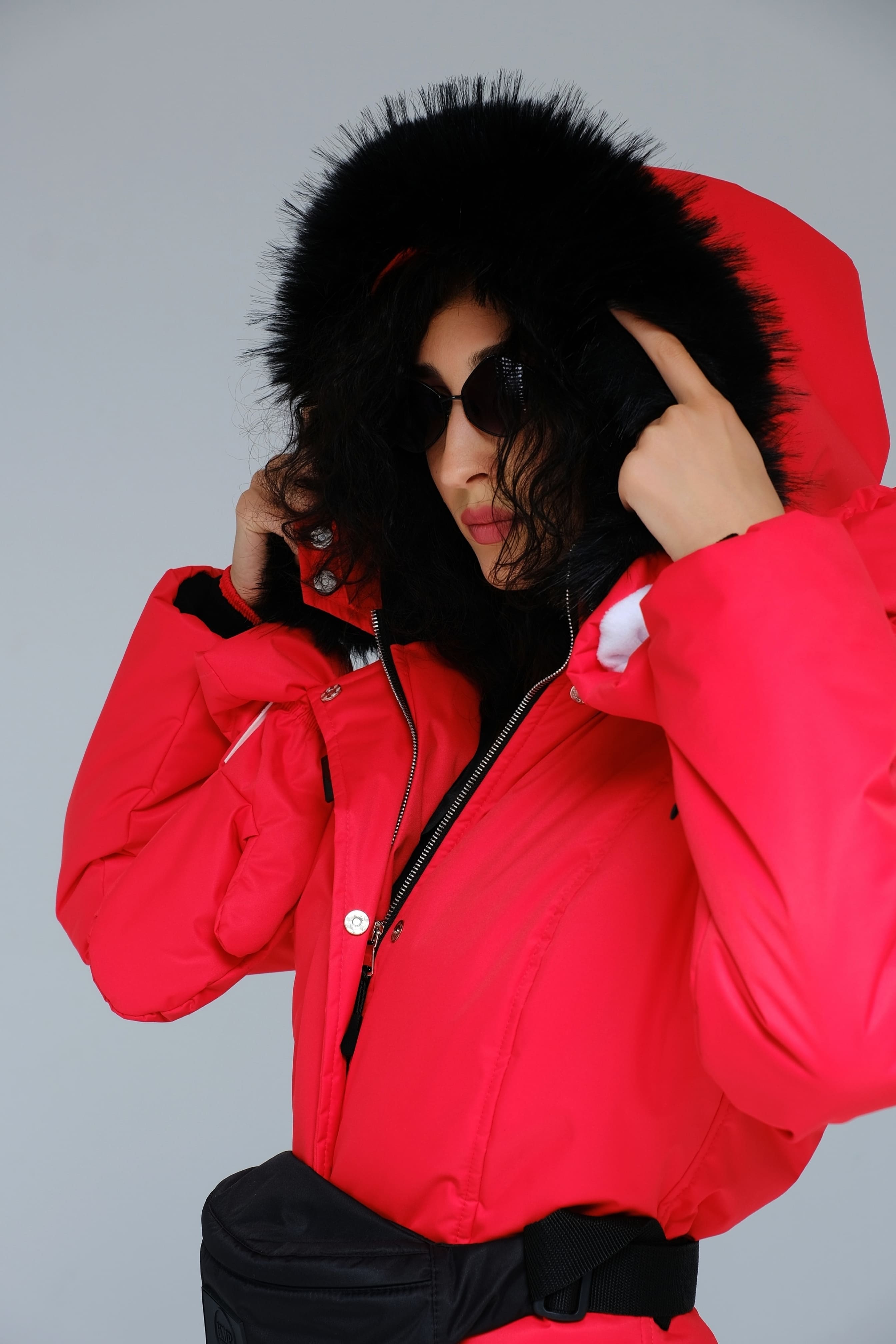 Зимний комбинезон женский "Ракета" модель casual, цвет красный 