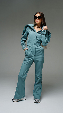 Женский комбинезон Бирюзовый Стрит песочный softshell Manufaktura KMP — вид спереди