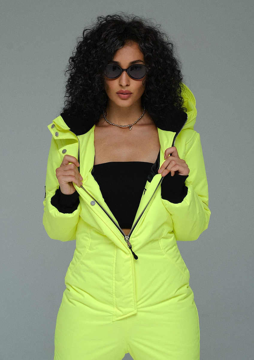 Зимний комбинезон "Солей Вандер" модель casual желтый неон