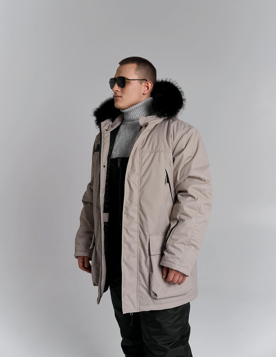 Мужская зимняя куртка, цвет мокко
