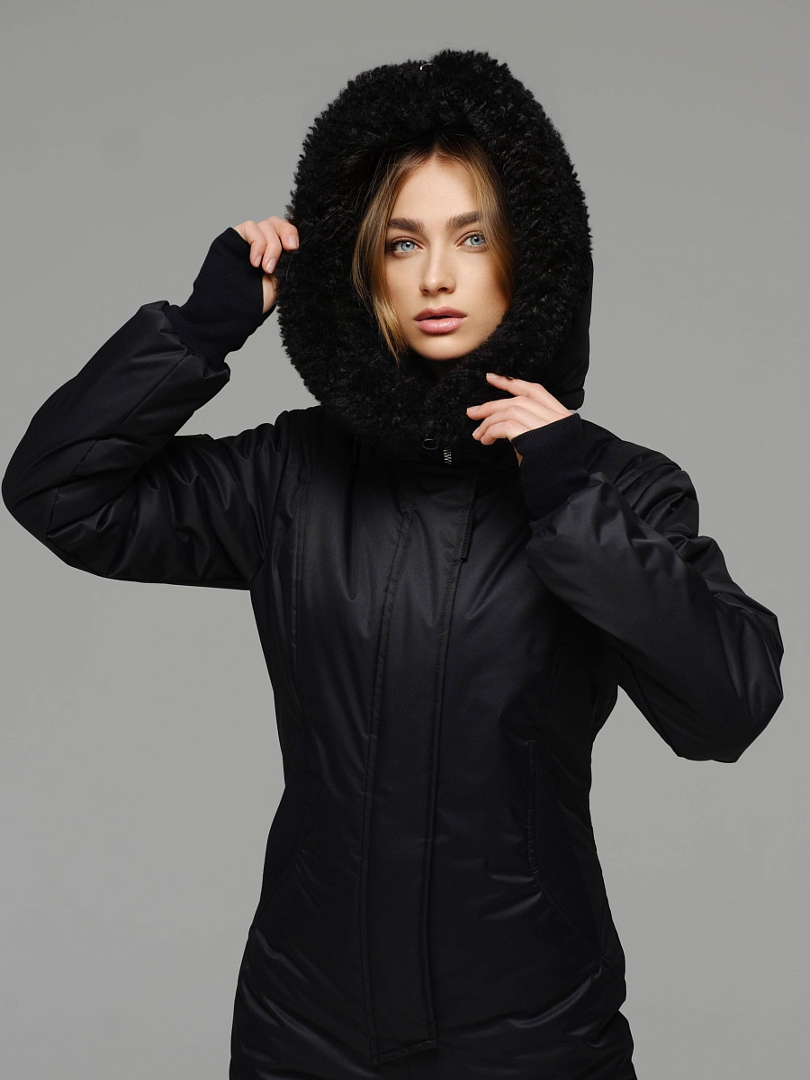 Зимний комбинезон Царица total black модель классика цвет черный