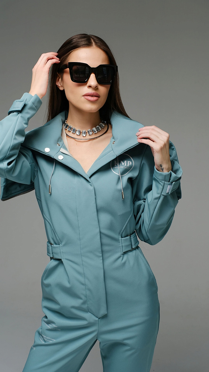 Женский демисезонный комбинезон Бирюзовый  Стрит песочный softshell Manufaktura KMP