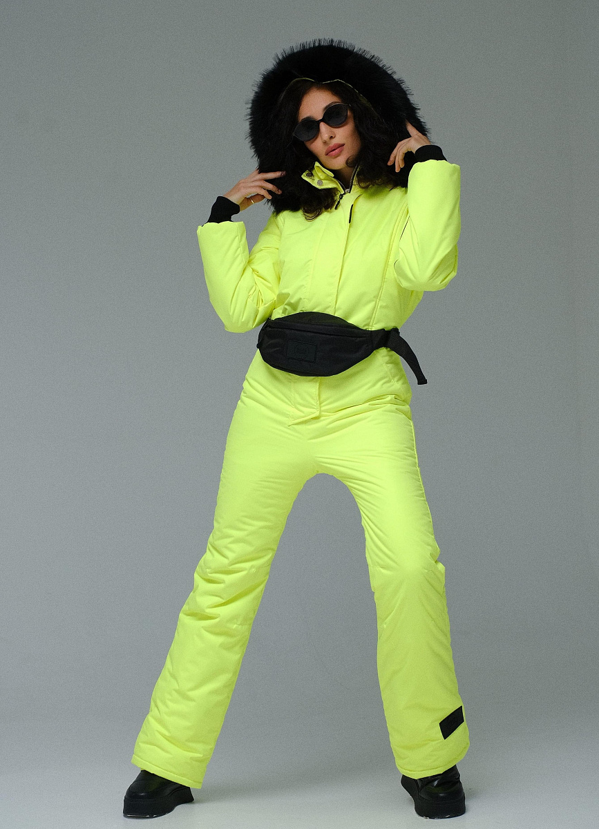 Зимний комбинезон "Солей Вандер" модель casual желтый неон