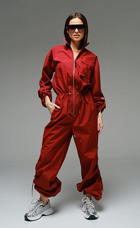 Комбинезон женский демисезонный мембранный Urban Кирпич трехслойный ветрозащитный Manufaktura KMP — вид спереди