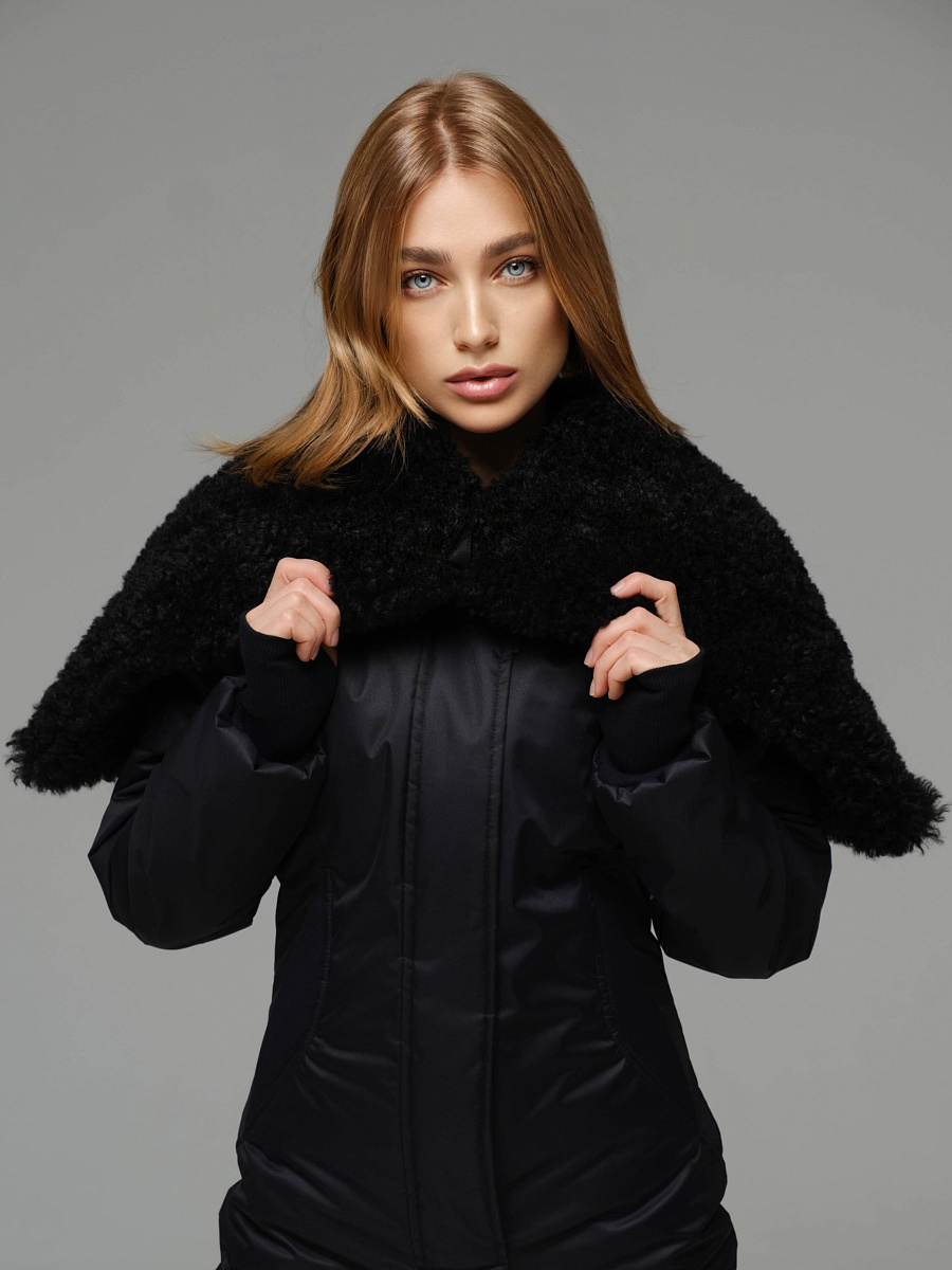 Зимний комбинезон Царица total black модель классика цвет черный