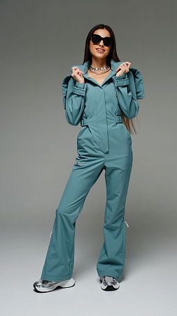 Женский комбинезон Бирюзовый Стрит песочный softshell Manufaktura KMP — вид спереди