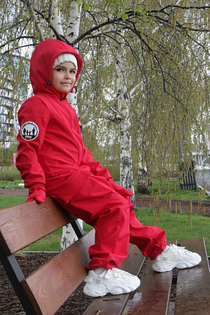 Детский комбинезон Форсаж softshell  модель спорт красный