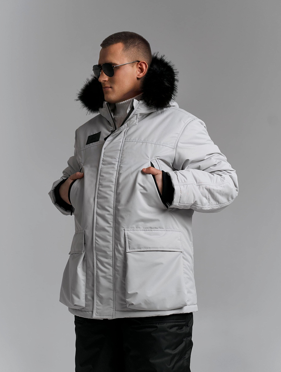 Мужская зимняя куртка, цвет платина