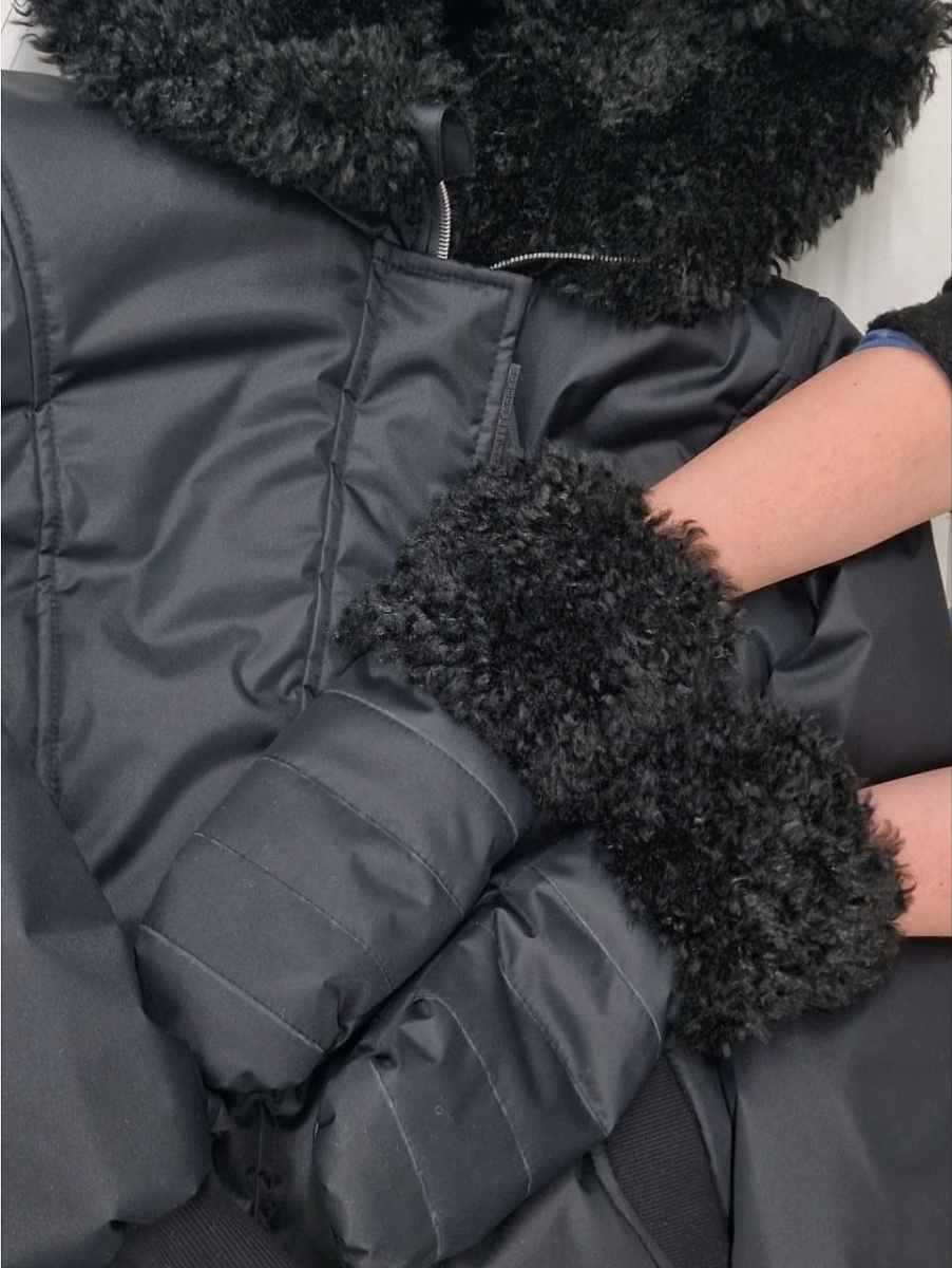 Зимний комбинезон Царица total black модель классика цвет черный