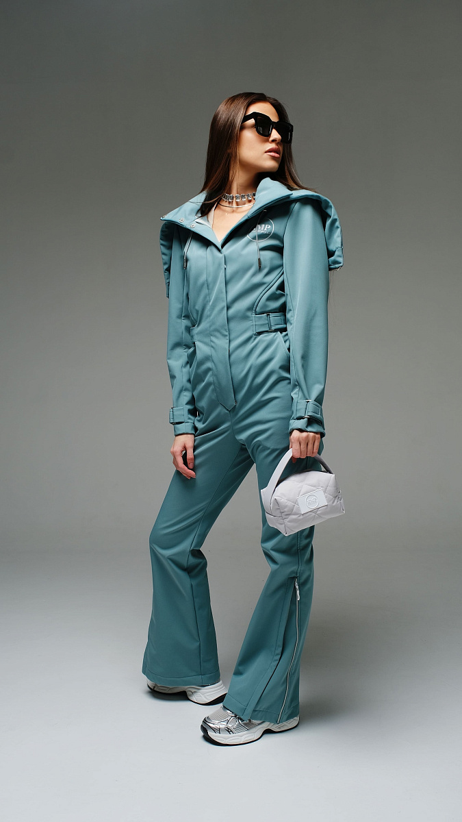 Женский демисезонный комбинезон Бирюзовый  Стрит песочный softshell Manufaktura KMP