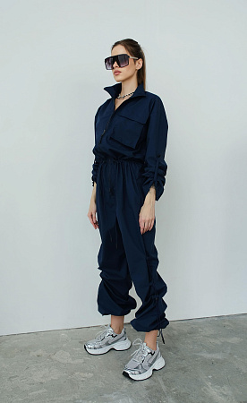 Комбинезон женский демисезонный мембранный Urban Нави  трехслойный ветрозащитный Manufaktura KMP — вид спереди