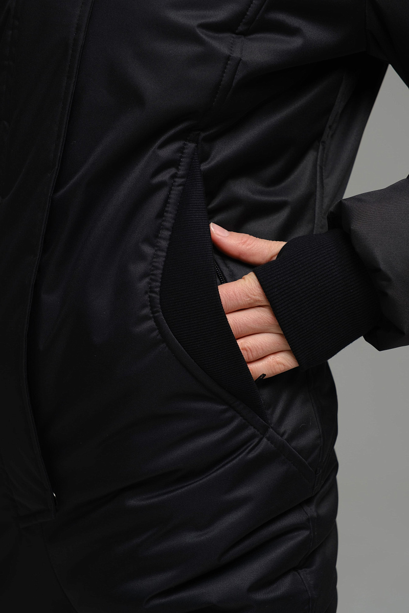 Зимний комбинезон Царица total black модель классика цвет черный