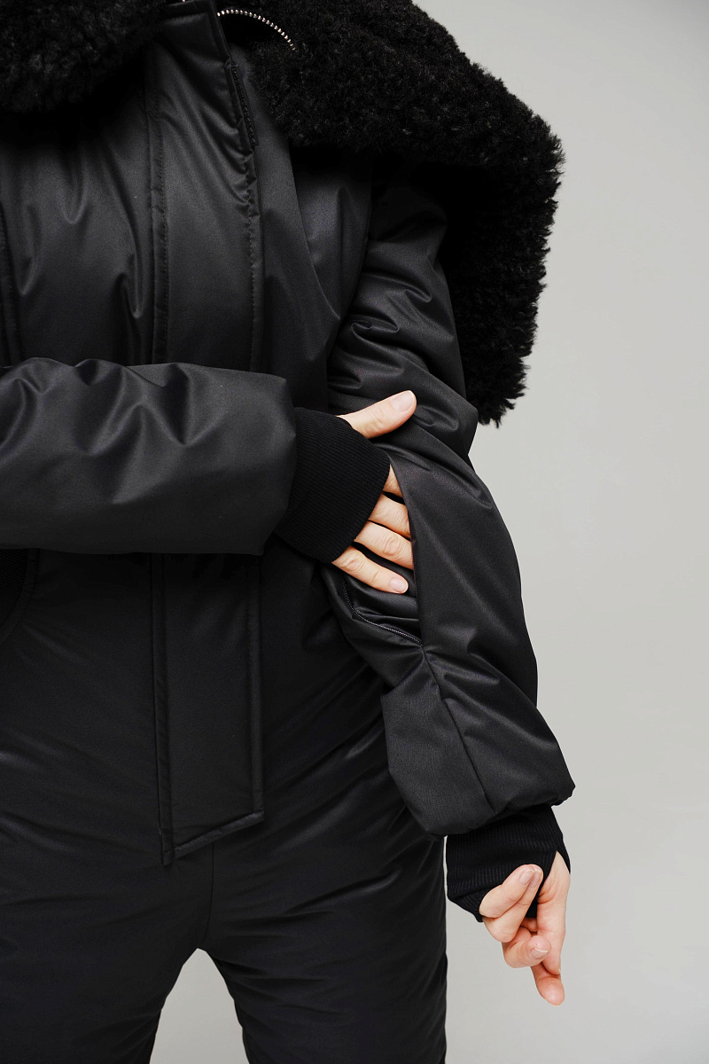 Зимний комбинезон Царица total black модель классика цвет черный