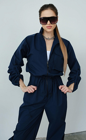 Комбинезон женский демисезонный мембранный Urban Нави  трехслойный ветрозащитный Manufaktura KMP — вид спереди