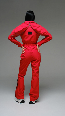 Женский комбинезон Бургундия Стрит красный softshell Manufaktura KMP — вид спереди