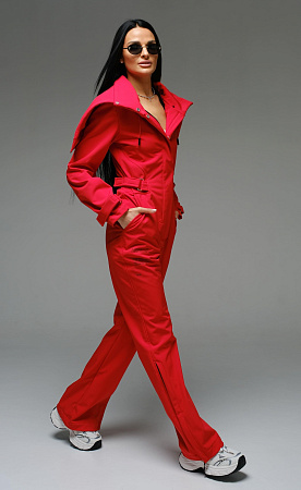 Женский комбинезон Бургундия Стрит красный softshell Manufaktura KMP — вид спереди