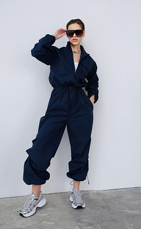 Комбинезон женский демисезонный мембранный Urban Нави  трехслойный ветрозащитный Manufaktura KMP — вид спереди