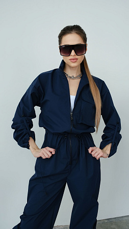 Комбинезон женский демисезонный мембранный Urban Нави  трехслойный ветрозащитный Manufaktura KMP — вид спереди