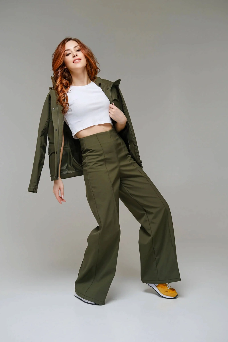 Хаки женские спортивные брюки — купить в интернет-магазине Ламода